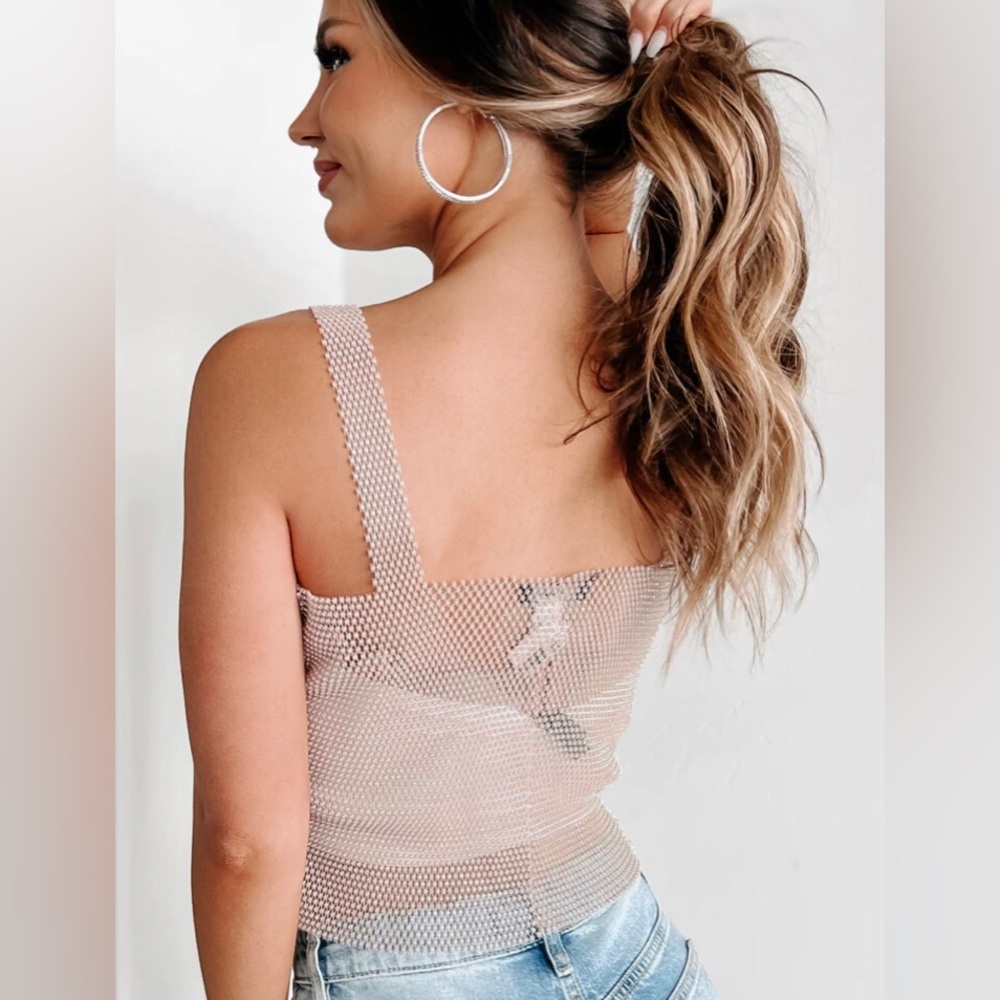 NWT | Rhinestone Crop Top - Picture 4 of 4